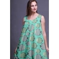 thumbnail image 3 of Bimba Vert Aigue-Marine2 Mérou Océan Imprimé Poisson Chemises de Nuit en Coton pour Femmes Robe Sans Manches Tenue de Nuit Robe Maxi Moyen, 3 of 6