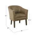 thumbnail image 4 of HomePop Fauteuil d'Appoint Transitionnel en Bois et Similicuir, Brun, 4 of 12