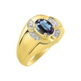 thumbnail image 4 of RYLOS 14K Yellow Gold Ring 8X6MM Oval Gemstone & Diamond Unisex Rings Alexandrite June Birthstone Ring Size 13, 4 of 7