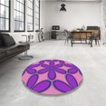 thumbnail image 4 of Ahgly Company Tapis d'Intérieur Lavable à la Machine, Carré, Transitionnel, Néon Violet, Tapis de Zone, 8 Pieds Carré, 4 of 7