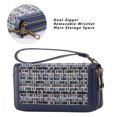 thumbnail image 2 of Womens Double Zipper Wallet Clutch Purse Cellphone Long Wallet with Removable Wristlet, 2 of 6