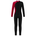 thumbnail image 2 of YONGHS Girls Long Sleeves Gymnastics Leotard Unitard Rhinestone Figure Skating Jumpsuit Bodysuit Burgundy 8, 2 of 7