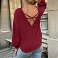thumbnail image 3 of Timegard T-Shirts pour Femmes à Manches Longues à Col Rond Hauts Basiques Décontractés Confortables Blouses de Couleur Unie, 3 of 6