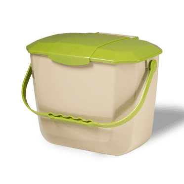 Nova Products 2 Gallons (8L) Kitchen Organic Food Waste Collection Compost Bin (Beige/Avocado) (DAL-21) - (Made in Canada)