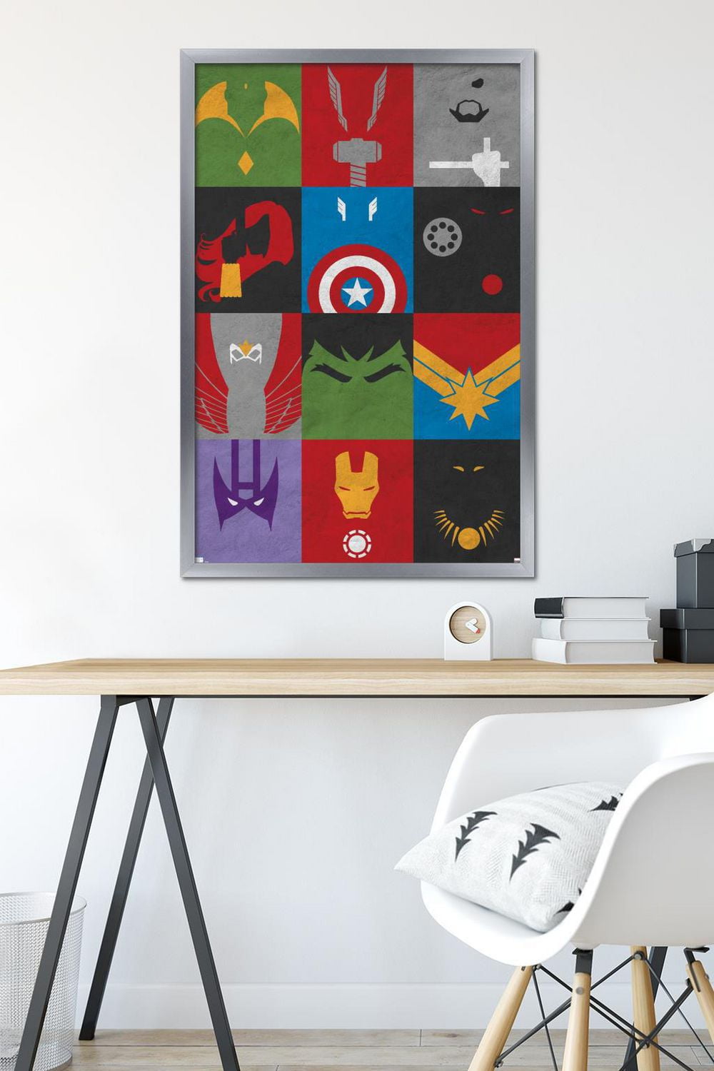 Marvel Comics - Avengers Minimalist Grid Wall Poster, 14.725" x 22.375" Framed
