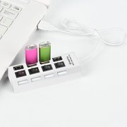 USB Hub, Staron 4 Port USB 2.0 Multiple Expander, Multi USB Splitter Hub Computer Accessories Plug and Play, White