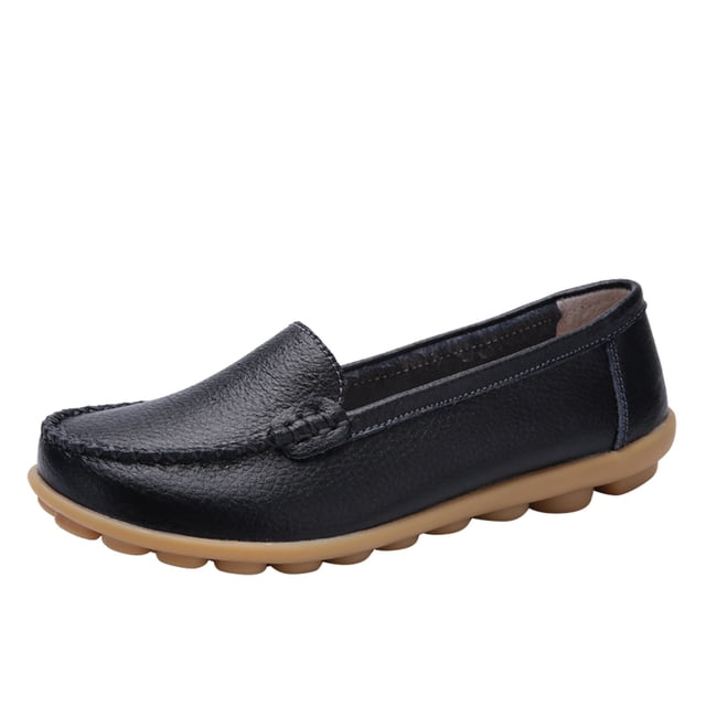NOKIO Mocassins en Cuir pour Femmes à Enfiler Légers et Confortables Chaussures Plates pour Bureau, Marche et Tenue Décontractée Extérieure