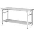 thumbnail image 1 of GloryStar Table Pliante Commerciale en Acier Inoxydable, Capacité de 920 Lb, Tablette Inférieure Réglable pour Traiteur, Cuisine, Atelier, 1 of 7