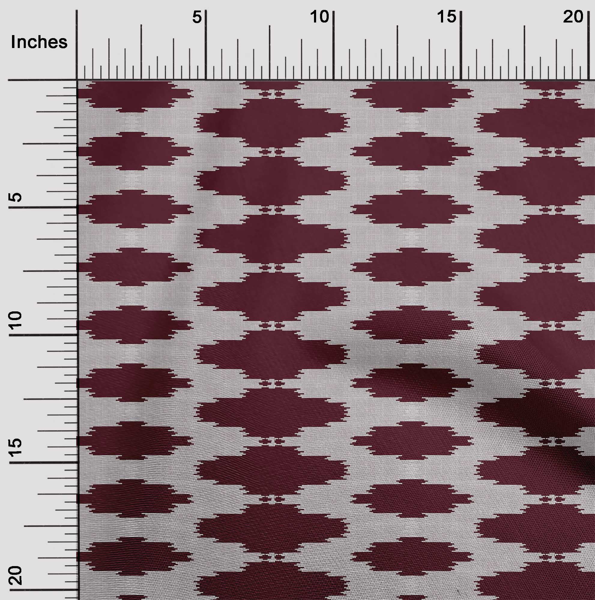 oneOone Viscose Chiffon Fabric Plus Sign Kasuri Print Fabric BTY 42 Inch Wide