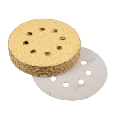 Unique Bargains 5-inch Sanding Discs, 40-Grits 8-Holes Hook and Loop Wet Dry Sandpaper Sander Sand Paper for Random Orbital Sander 15pcs