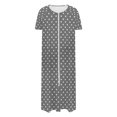 thumbnail image 4 of Womens Bathrobe, Zip Up Robe For Women Long Housecoat Knit Bathrobes Full Lengthgradient Color Nightgown With Pockets, Womens Gifts, S, 4 of 7