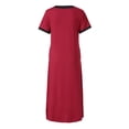 thumbnail image 4 of QIPOPIQ Robes pour Femmes avec Poches Manches Courtes Col en V Fente Latérale Vêtements de Nuit Robe d'Été Robe Longue Offres 2023, 4 of 8