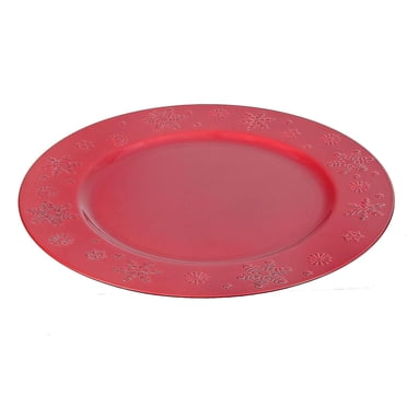 Charger Plate (Snowflake) (Red)-Set of 6