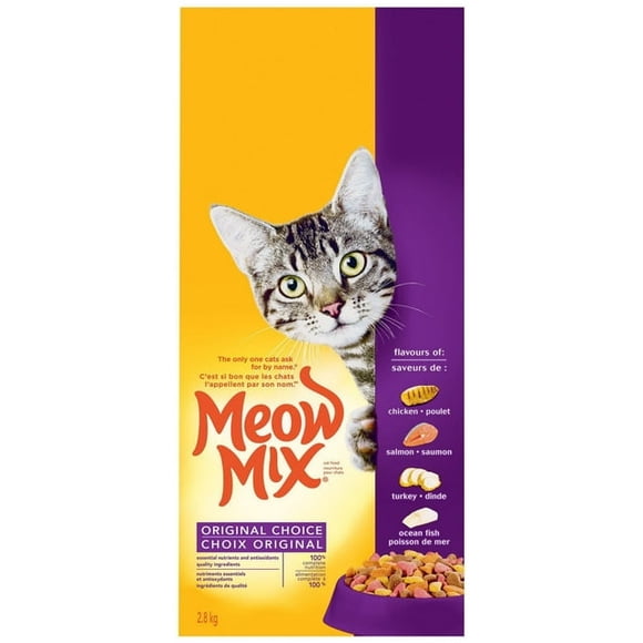 Meow Mix Nourriture Sèche pour Chat Choix Original 2,8 kg, Meow Mix 2,8 kg