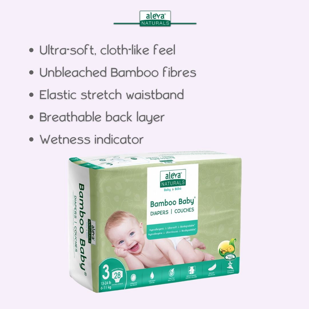 Aleva Naturals® Couches Bamboo Baby (Taille 3) - 28 Format