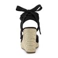 thumbnail image 2 of BLISSFUL STEP Chaussures pour Femmes Sandales Espadrilles à Talon Compensé Haut Bout Rond Noir 8,5, 2 of 8