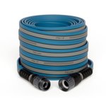 FITT Hiflo Tuyau d'eau 25ft Tuyau de jardin plat polyvalent Facile à utiliser et de longue durée Performance bleu clair et gris