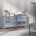 thumbnail image 4 of HOMCOM Commode 3 Tiroirs avec Panneaux Miroir, Commode pour Chambre, Armoire de Rangement pour Salle de Bain Salon, Entrée, Gris, 4 of 8