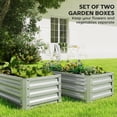 thumbnail image 4 of Outsunny Raised Garden Beds Set of 2, Galvanized Planter Box, Silver, 4 of 10