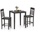 thumbnail image 1 of Gymax 3 PCS Counter-Height Dining Table Set for 2 Square Kitchen Table & 2 Bar Chairs, 1 of 9