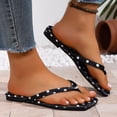 thumbnail image 2 of Jovati Summer Slippers for Women, Polka Dot Twill Design with Soft Rubber Sole, Breathable Lining, Non-Slip Traction, Lightweight Beach Shoes, All-Match Casual Style, 2 of 8