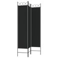 thumbnail image 3 of vidaXL 3-Panel Room Divider Black 120x200 cm Fabric, 3 of 5