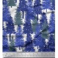 thumbnail image 1 of Soimoi Crepe Silk Fabric Cedar Tree Fabric Prints By Yard 42 Inch Wide, 1 of 5