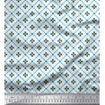 thumbnail image 1 of Soimoi Blue Rayon Fabric Jaal Jamdani Decor Fabric Printed Yard 56 Inch Wide, 1 of 3