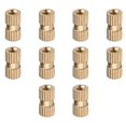 thumbnail image 1 of Wekity M3x10mm Female Thread Knurled Nuts Hx5mm OD Brass Threaded Insert Embedment Nuts Hydraulic Welded Joint Injection Molding Assortment Kit for 3D Printing Injection Molding 50PCS-0621, 1 of 5
