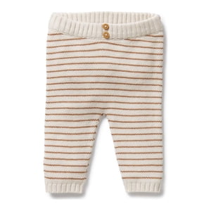 Wilson+Frenchy Organic Knitted Legging rayé - Cannelle (0-3 mois)
