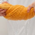 thumbnail image 4 of 2 Pack Yellow Stripe Hand Towels Microfiber Absorbent Soft Face Towel Set for Bathroom 14 x 30 Inch, 4 of 6