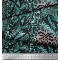 thumbnail image 2 of Soimoi Blue Rayon Fabric Fish & Leopard Animal Skin Fabric Prints By Yard 56 Inch Wide, 2 of 3