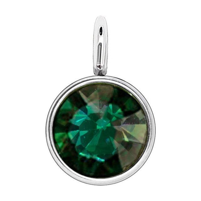 Collier Chaîne Boucles d'Oreilles en Acier Inoxydable Argenté Cristal Strass Accessoires DIY Décorations Pendentifs pour Anniversaire Vert Foncé