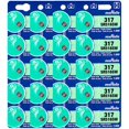 thumbnail image 1 of Murata 317 SR516SW Battery 1.55V Silver Oxide Watch Button Cell (20 Batteries), 1 of 5