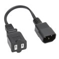 thumbnail image 1 of IEC320 C14 Male To 1 15R Female Cord, Power Adapter Cord Waterproof 100-250V Standard  For LCD Monitor For Desk Lamp, 1 of 8