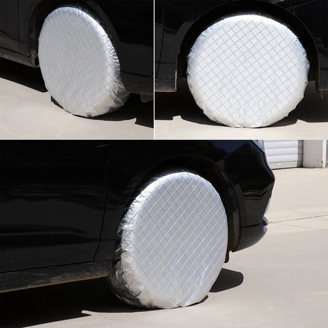 Housses de Pneus pour Remorques, Housses de Pneus de Remorque Housses de Pneus pour Roue de VR Lot de 2 Argent Protecteurs Solaire pour Autocaravane Bateau Remorque Fourgonnette VR Housses de Pneus, Pneus de Remorque de Bateau, Housses de Roues de Remorque
