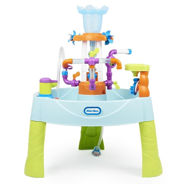Flowin' Fun Water Table with 13 Interchangeable Pipes, 3 Play Stations, and Hose Attachment