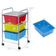 thumbnail image 4 of Costway Chariot à 3 Tiroirs Organisateur de Bacs de Rangement Roulant avec Tiroirs en Plastique Multicolore, 4 of 10