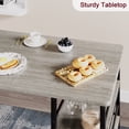 thumbnail image 3 of 36" Bar Height Dining Table Set for 2 - 3-Tier Storage Kitchen Table w/2 Upholstered Chairs, 3 of 7