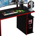 thumbnail image 5 of Madesa Large Modern Gaming Computer Desk 53 Inch with 5 Shelves Cable Management Student Study Wooden Table Home Office Gamer Desk for Kids and Adults - Black/Red, 5 of 5