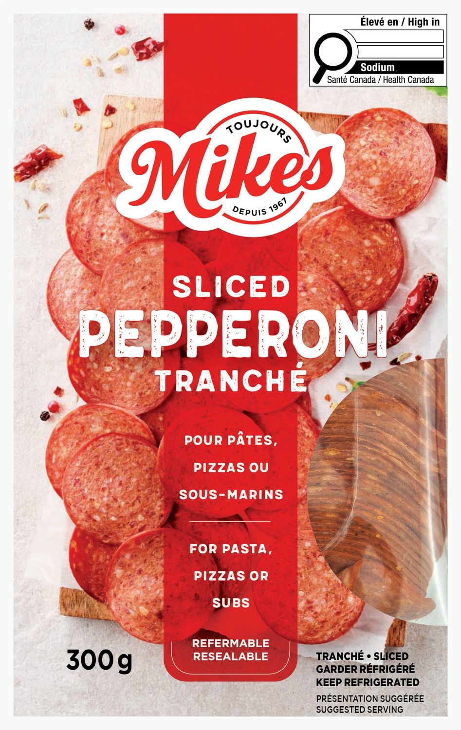Toujours Mikes Sliced Pepperoni, 300g