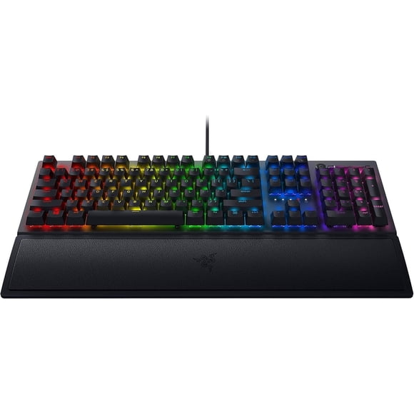 Razer BlackWidow V3 Mechanical Gaming Keyboard: Green Mechanical Switches - Tactile & Clicky - Chroma RGB Lighting - Compact Form Factor - Programmable Macro Functionality - USB Passthrough (Renewed)