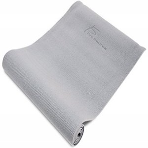 ProSource Tapis d'exercice de yoga original (6mm) Épaisseur pour le confort et la stabilité avec des paillettes de transport, Non-dérapant Choisissez votre couleur, Gris