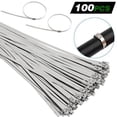 thumbnail image 1 of Boovnll Tool Kit, 100Pcs 304 Stainless Steel Exhaust Wrap Coated Metal Locking Cable Zip Ties, Tool Set, Home Essentials, Household Essentials, 1 of 2