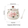 thumbnail image 3 of Pink Cherry Blossom Pattern Sugarr Bowl With Lid , Sugar Pot With Spoon, Ceramic Spice Jars, Kitchen Decoration-Cherry Blossoms-350ml, 3 of 4