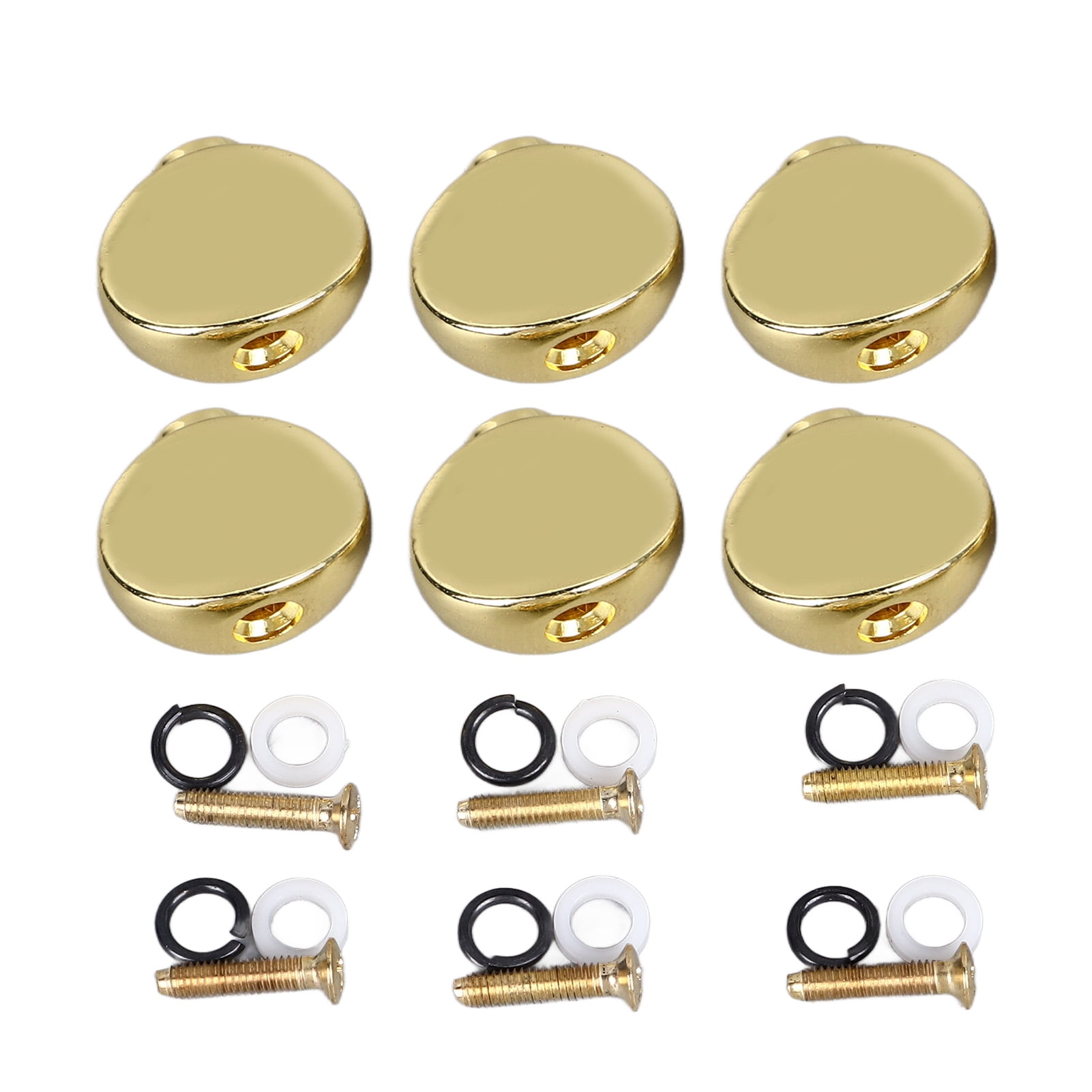 6 Pcs Boutons de Réglage en Métal, Boutons de Remplacement pour Guitare Acoustique Électrique
