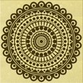 thumbnail image 1 of Ahgly Company Tapis d'Intérieur Lavable à la Machine, Carré, Transitionnel, Jaune Moutarde, Tapis de Zone, 8 Pieds Carré, 1 of 7