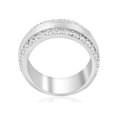 thumbnail image 3 of Bague d'Anniversaire de Mariage Épaisse à Double Rangée Brossée 2 3/4 Ct en Or Blanc 14K, 3 of 3
