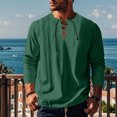 thumbnail image 2 of zbxnLI Mens Linen Shirts Drawstring V Neck Long Sleeve Shirt Lightweight Spring Fall Long Sleeve T-Shirts, 2 of 7
