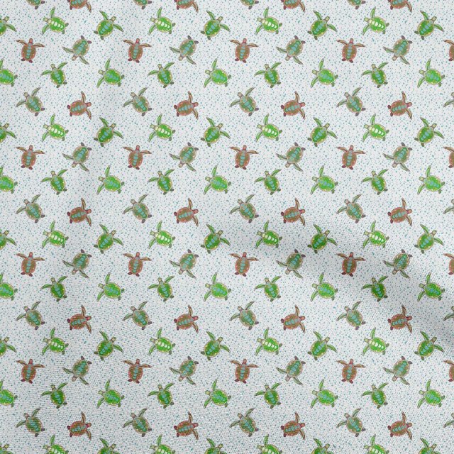 oneOone Velvet White Fabric Tortoise Sewing Craft Projects Fabric Prints By Yard 58 Inch Wide